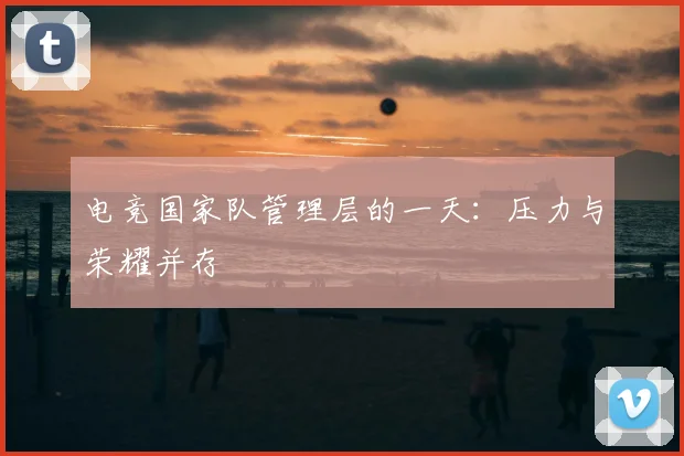 电竞国家队管理层的一天:压力与荣耀并存